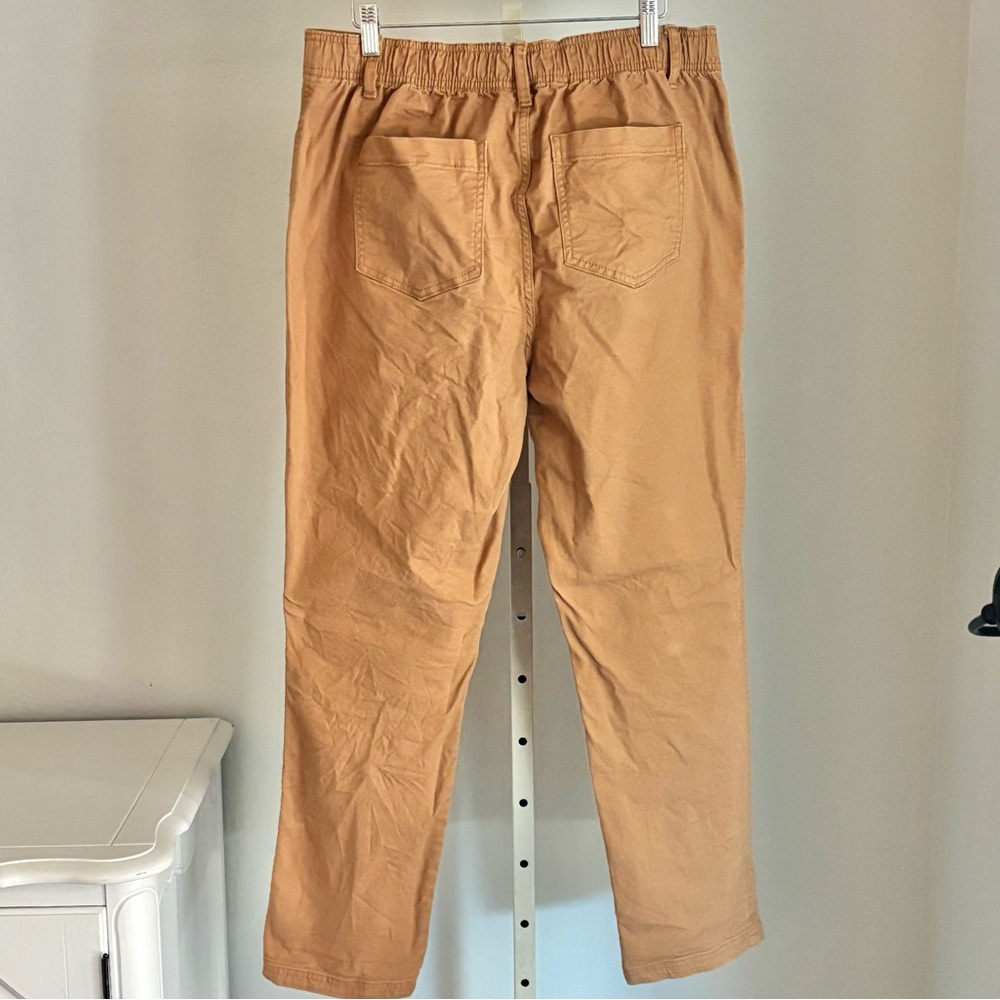 Knox Rose Elastic Waist Cargo Style Straight Leg Pants, Tan Medium - Picture 4 of 9